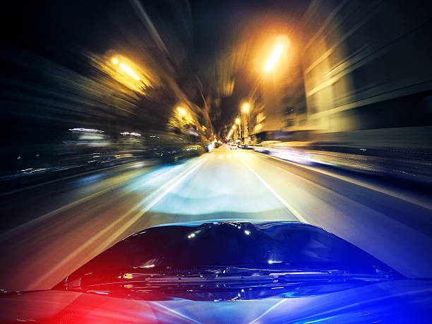 Crazy ride on the night by car